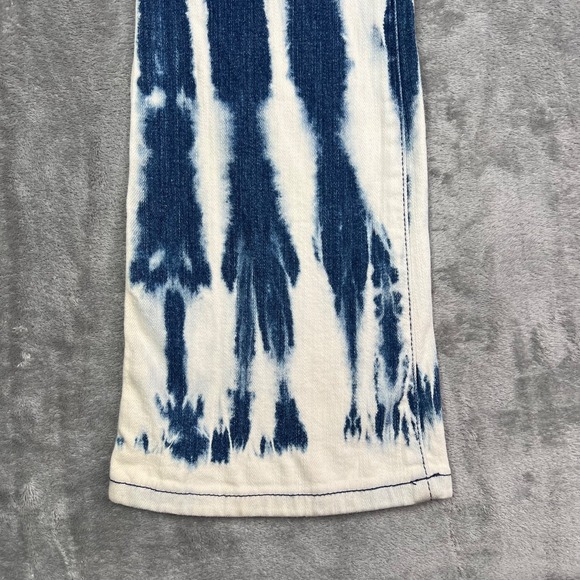 Michael‎ Kors Tie Dye Flare Jeans Women's 27 Blue White Boho Retro 70s High Rise - Picture 3 of 16